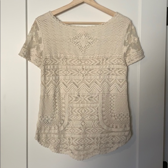 Anthropologie Lace Top | Anthropologie Crochet Top - Picture 3 of 7